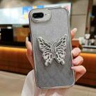 For iPhone 7 Plus / 8 Plus Electroplated Gradient Glitter 3D Butterfly TPU Phone Case(Gradient Silver) - 1