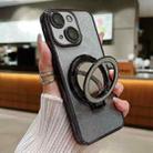 For iPhone 13 mini Plated Mirror Holder Gradient Glitter MagSafe Phone Case(Black) - 1