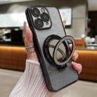 For iPhone 11 Pro Max Plated Mirror Holder Gradient Glitter MagSafe Phone Case(Black) - 1
