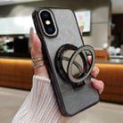 For iPhone XS Max Plated Mirror Holder Gradient Glitter MagSafe Phone Case(Black) - 1