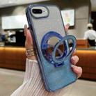 For  iPhone 7 Plus / 8 Plus Plated Mirror Holder Gradient Glitter MagSafe Phone Case(Blue) - 1