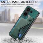 For Xiaomi Redmi Note 13 4G II K-shaped Slide Holder Card Slot Phone Case(Green) - 2