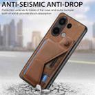 For Xiaomi Redmi Note 13 4G II K-shaped Slide Holder Card Slot Phone Case(Brown) - 2
