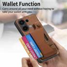 For Xiaomi Redmi Note 13 4G II K-shaped Slide Holder Card Slot Phone Case(Brown) - 3