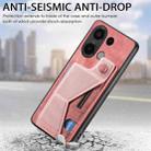 For Xiaomi Redmi Note 13 4G II K-shaped Slide Holder Card Slot Phone Case(Pink) - 2