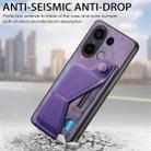 For Xiaomi Redmi Note 13 4G II K-shaped Slide Holder Card Slot Phone Case(Purple) - 2