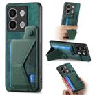 For Xiaomi Redmi Note 13 5G II K-shaped Slide Holder Card Slot Phone Case(Green) - 1