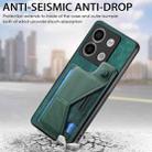 For Xiaomi Redmi Note 13 5G II K-shaped Slide Holder Card Slot Phone Case(Green) - 2