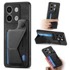 For Xiaomi Redmi Note 13 5G II K-shaped Slide Holder Card Slot Phone Case(Black) - 1