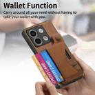 For Xiaomi Redmi Note 13 5G II K-shaped Slide Holder Card Slot Phone Case(Brown) - 3