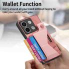 For Xiaomi Redmi Note 13 5G II K-shaped Slide Holder Card Slot Phone Case(Pink) - 3