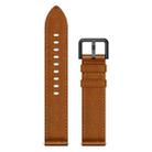 For Samsung Galaxy Watch 3 41mm 20mm SX Connector Metal Button Switch Leather Watch Band(Red Brown) - 3