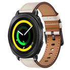 For Samsung Galaxy Gear Sport 20mm SX Connector Metal Button Switch Leather Watch Band(Starlight) - 1
