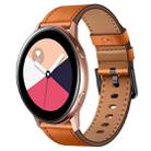 For Samsung Galaxy Watch Active 20mm SX Connector Metal Button Switch Leather Watch Band(Brown) - 1