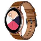 For Samsung Galaxy Watch Active 20mm SX Connector Metal Button Switch Leather Watch Band(Red Brown) - 1