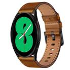 For Samsung Galaxy Watch 4 20mm SX Connector Metal Button Switch Leather Watch Band(Red Brown) - 1