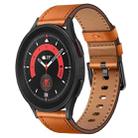 For Samsung Galaxy Watch 5 Pro 20mm SX Connector Metal Button Switch Leather Watch Band(Brown) - 1