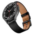 For Garmin Vivoactive 3 20mm Metal Button Switch Leather Watch Band(Black) - 3