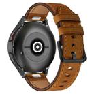 For Garmin Vivomove HR 20mm Metal Button Switch Leather Watch Band(Red Brown) - 2