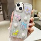For iPhone 14 Plus 3D Flower Glitter Epoxy TPU Phone Case(Colorful Flowers) - 1