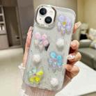 For iPhone 14 3D Flower Glitter Epoxy TPU Phone Case(Colorful Flowers) - 1
