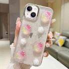 For iPhone 13 3D Flower Glitter Epoxy TPU Phone Case(Pink Strawberry) - 1