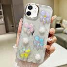 For iPhone  12 3D Flower Glitter Epoxy TPU Phone Case(Colorful Flowers) - 1