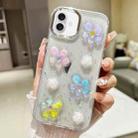 For iPhone 16 3D Flower Glitter Epoxy TPU Phone Case(Colorful Flowers) - 1