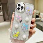 For iPhone 16 Pro 3D Flower Glitter Epoxy TPU Phone Case(Colorful Flowers) - 1