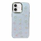 For iPhone 16 Plus 3D Flower Glitter Epoxy TPU Phone Case(Pink Strawberry) - 1