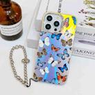 For iPhone 14 Pro Electroplating Laser Butterfly Phone Case with Wrist Strap(Color Butterflies AB1) - 1