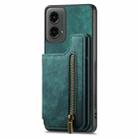 For Motorola Moto G 2024 Retro Leather Zipper Wallet Back Phone Case(Green) - 2