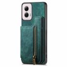 For Motorola G Power 5G 2024 Retro Leather Zipper Wallet Back Phone Case(Green) - 2