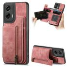 For Motorola G Stylus 5G 2024 Retro Leather Zipper Wallet Back Phone Case(Pink) - 1