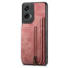 For Motorola G Stylus 5G 2024 Retro Leather Zipper Wallet Back Phone Case(Pink) - 2