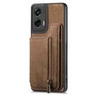 For Motorola G Stylus 5G 2024 Retro Leather Zipper Wallet Back Phone Case(Brown) - 2