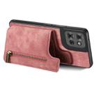 For Motorola Moto G Power 2025 5G Retro Leather Zipper Wallet Back Phone Case(Pink) - 3