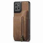 For Motorola Moto G Power 2025 5G Retro Leather Zipper Wallet Back Phone Case(Brown) - 2