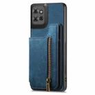 For Motorola Moto G Power 2025 5G Retro Leather Zipper Wallet Back Phone Case(Blue) - 2