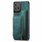 For Motorola Moto G Power 2025 5G Retro Leather Zipper Wallet Back Phone Case(Green) - 2
