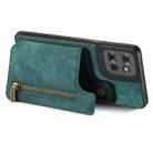 For Motorola Moto G Power 2025 5G Retro Leather Zipper Wallet Back Phone Case(Green) - 3