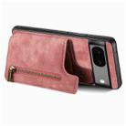 For Google Pixel 6 Retro Leather Zipper Wallet Back Phone Case(Pink) - 3