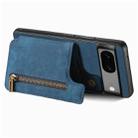 For Google Pixel 6 Retro Leather Zipper Wallet Back Phone Case(Blue) - 3