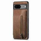 For Google Pixel 6 Pro Retro Leather Zipper Wallet Back Phone Case(Brown) - 2