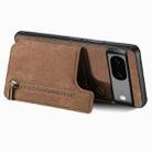 For Google Pixel 6 Pro Retro Leather Zipper Wallet Back Phone Case(Brown) - 3