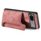 For Google Pixel 7 Pro Retro Leather Zipper Wallet Back Phone Case(Pink) - 3