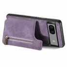 For Google Pixel 7 Pro Retro Leather Zipper Wallet Back Phone Case(Purple) - 3