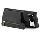 For Google Pixel 8 Pro Retro Leather Zipper Wallet Back Phone Case(Black) - 3