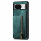 For Google Pixel 8 Pro Retro Leather Zipper Wallet Back Phone Case(Green) - 2