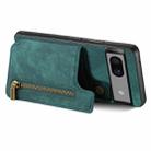 For Google Pixel 7 Retro Leather Zipper Wallet Back Phone Case(Green) - 3